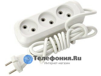  Удлинитель с трехместной розеткой шнур 2 м SVITTEX SV-008-2